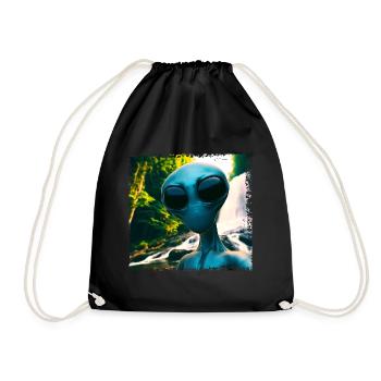 Alien Selfie - Neben dem Wasserfall - Turnbeutel - Schwarz - Vorne