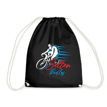 Coole Fahrrad und Mountainbike Geschenke MTB - Turnbeutel - Schwarz - Vorne