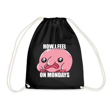 Comment je me sens lundi Propriétaire de Blobfish - Sac de sport léger - noir - Devant