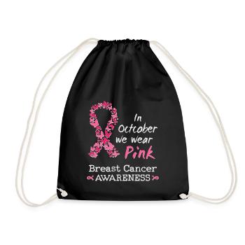 Im Oktober wir tragen wir rosa Brustkrebs - Turnbeutel - Schwarz - Vorne