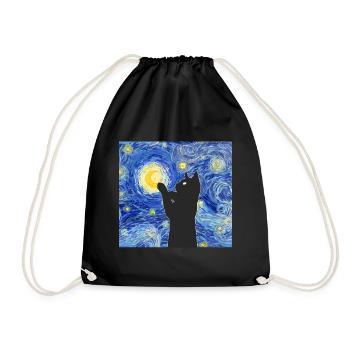 Vincent Van Gogh Katze - Turnbeutel - Schwarz - Vorne