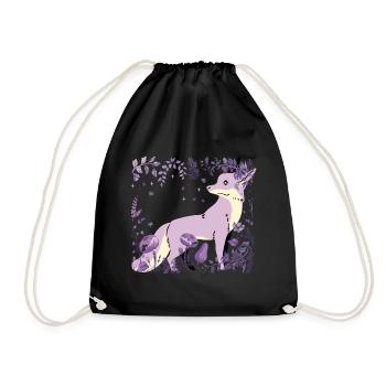 Renard, Faune, Nature sauvage, Nature, Fleur, Renards, Fantaisie - Sac de sport léger - noir - Devant