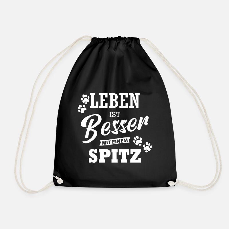 Leben Ist Besser Mit Einem Spitz Hund Hunde - Turnbeutel - Schwarz