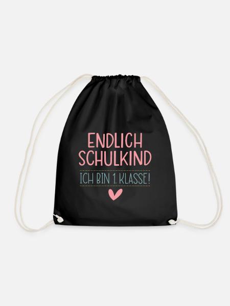 Endlich Schulkind - Turnbeutel - Schwarz
