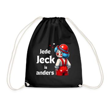 Carnival Cologne Alaaf Clown Kölsch Rut Wiess Funny - Drawstring Bag - black - Front