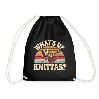 Message humoristique sur le tricot pour les femmes créatives - Sac de sport léger - noir - Devant