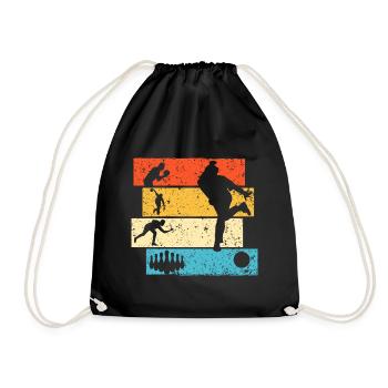 bowling bowlen bowler Retro - Turnbeutel - Schwarz - Vorne