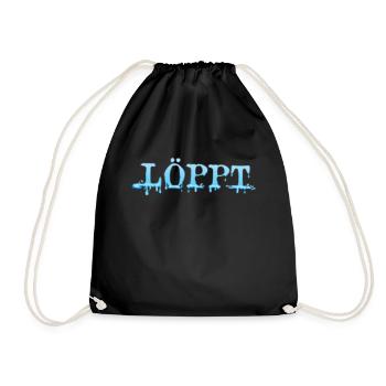 Löppt - läuft - Turnbeutel - Schwarz - Vorne
