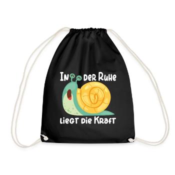 Schnecke in der Ruhe liegt die Kraft - Turnbeutel - Schwarz - Vorne