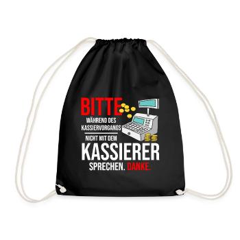 Während Des Kassiervorgangs Nicht Mit Kassierer - Turnbeutel - Schwarz - Vorne