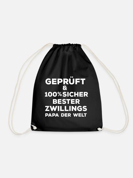 Bester Zwillingspapa Zwillingsvater Zwillinge - Turnbeutel - Schwarz