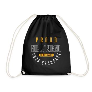 Proud Girlfriend of A Class of 2023 Graduate Gift - Drawstring Bag - black - Front