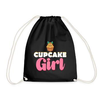 Cupcake Girl - Drawstring Bag - black - Front