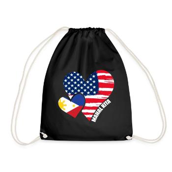 Awesome Mahal Kita Filipino American Hearts - Drawstring Bag - black - Front
