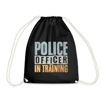 Vintage Police Officer In Training For A Future - Drawstring Bag - black - Front