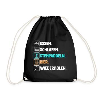 Bier Stand Up Paddeling - Turnbeutel - Schwarz - Vorne