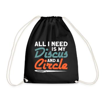 Discus Throw Discus Thrower Athletics Discus - Drawstring Bag - black - Front