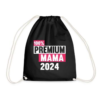 Werdende Mama 2024 - Turnbeutel - Schwarz - Vorne
