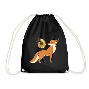 Renard, Faune, Nature sauvage, Nature, Fleur, Papillons - Sac de sport léger - noir - Devant
