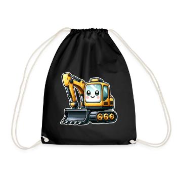 Excavator - Drawstring Bag - black - Front
