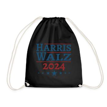 Harris Walz 2024 - Turnbeutel - Schwarz - Vorne
