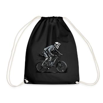 Mountain Bike Bicycle Biking Downhill Sport Downhill - Drawstring Bag - black - Front