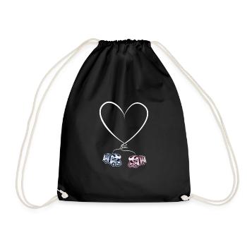 Valentinstag Geschenk für Wohnmobil Besitzer Camping - Turnbeutel - Schwarz - Vorne