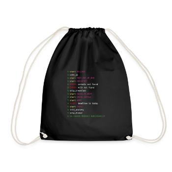Day in the Life of a Programmer | Coding Geek Gift - Drawstring Bag - black - Front