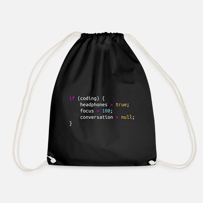 Lustiges Geschenk für Programmierkopfhörer beim Codieren - Turnbeutel - Schwarz