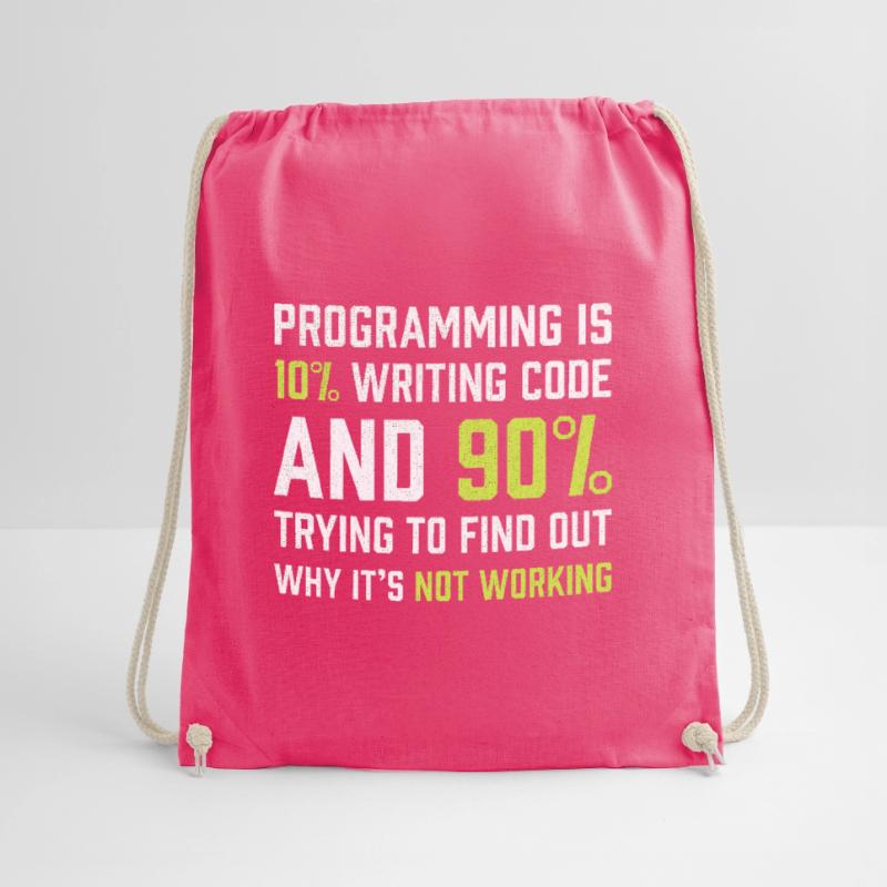 Die Programmierung besteht zu 10% aus dem Schreiben von Code | Programmierer Geschenk Turnbeutel