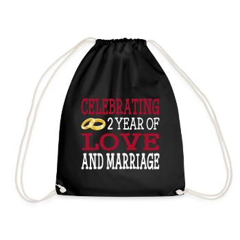 2 ans marié deuxième cadeau d'anniversaire de mariage - Sac de sport léger - noir - Devant