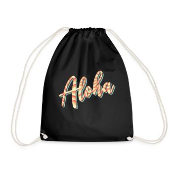 Aloha - Turnbeutel - Schwarz - Vorne