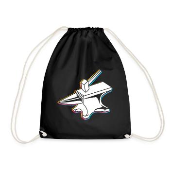 Anvil blacksmithing - Drawstring Bag - black - Front