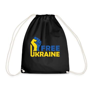 Free Ukraine - Turnbeutel - Schwarz - Vorne