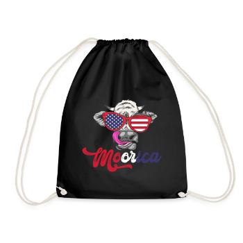 Moorica Cow USA Drapeau - Sac de sport léger - noir - Devant