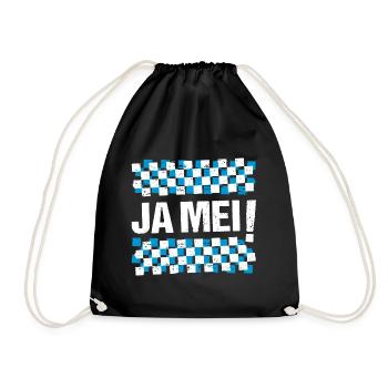 Ja mei! Bayrische Sprüche Bayern - Turnbeutel - Schwarz - Vorne