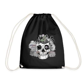 Horreur Halloween Spider Skull Champignons d’automne - Sac de sport léger - noir - Devant
