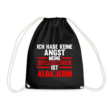 Ich habe keine Angst meine Schwiegermutter ist Alb - Turnbeutel - Schwarz - Vorne