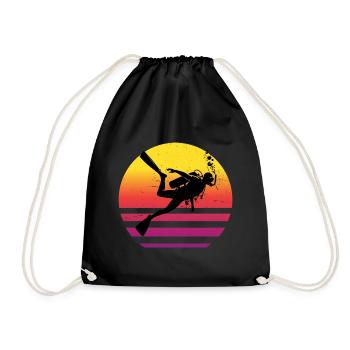 Scuba Taucher Diver Scuba Diver Tauchen - Turnbeutel - Schwarz - Vorne