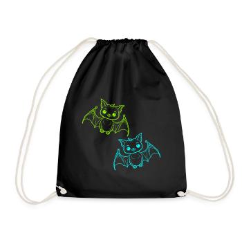 Halloweenj Chauves-souris Enfants Enfant - Sac de sport léger - noir - Devant