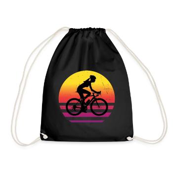 Cycling Mountain Bike Bicycle Men - Drawstring Bag - black - Front