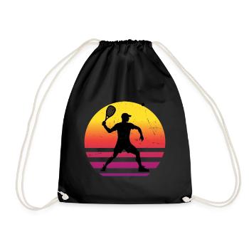 Pickleball Racquetball Games Women Men - Drawstring Bag - black - Front