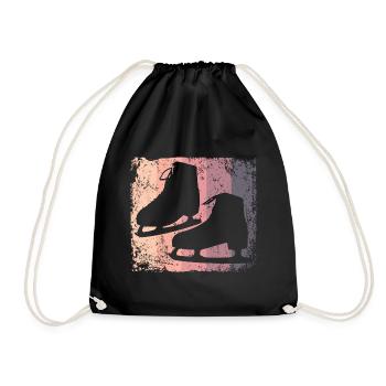 Figure Skating Figure Skating Ice Skating - Drawstring Bag - black - Front