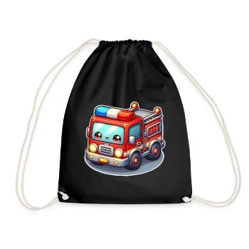 Pompiers avec visage d’enfants - Sac de sport léger - noir - Devant