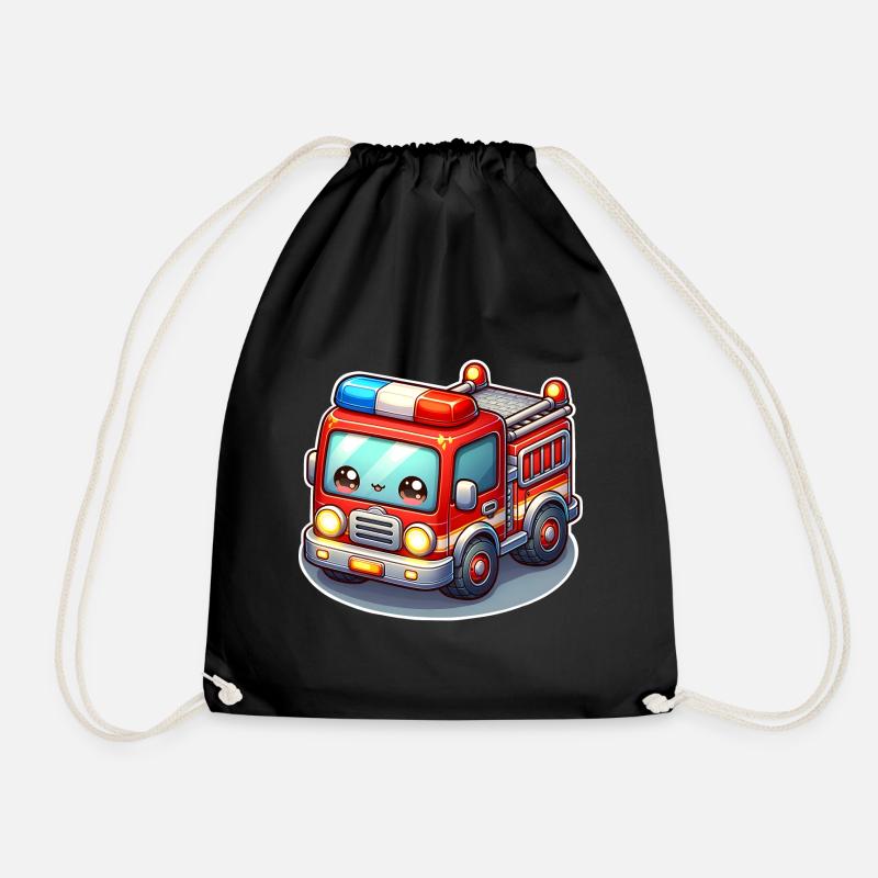 Pompiers avec visage d’enfants - Sac de sport léger - noir