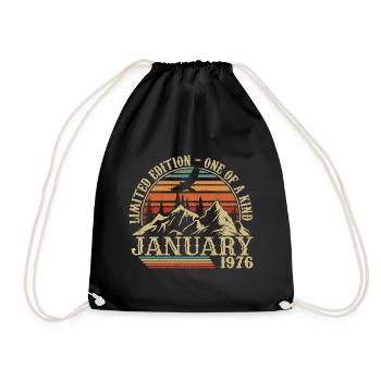 Janvier 1976 - Cadeau Anniversaire Janvier 1976 - Sac de sport léger - noir - Devant