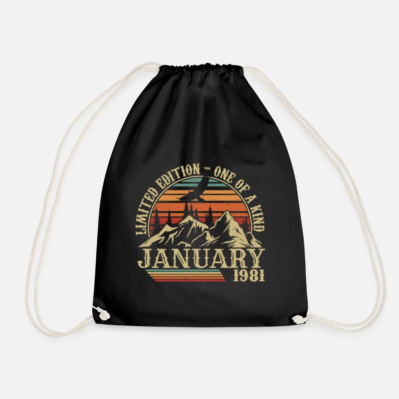 Januar 1981 - Januar 1981 Geburtstagsgeschenk - Turnbeutel - Schwarz