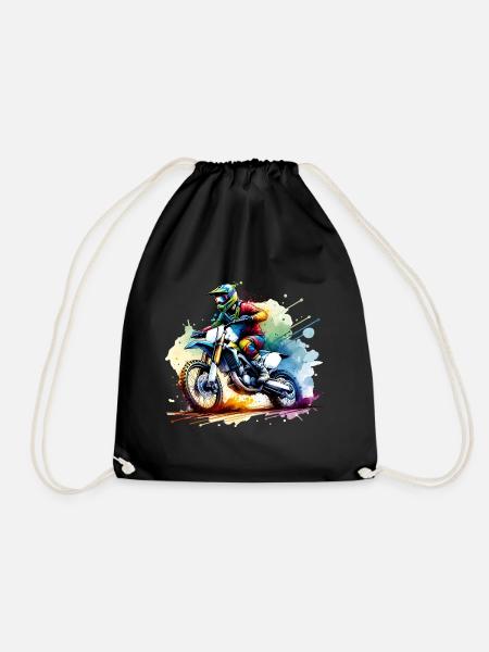 Motocross - Drawstring Bag - black