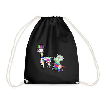 Fantasy Sauvage Giraffe Dino artiste Enfants - Sac de sport léger - noir - Devant