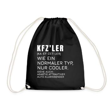 KFZ'ler Auto Mechatroniker Auto Mechaniker Spruch - Turnbeutel - Schwarz - Vorne